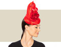 ROSE ANNE COCKTAIL HAT - Red