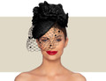 VALENTINA COCKTAIL HAT - Black