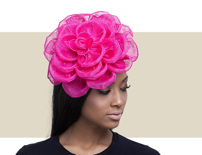 FLOWER FASCINATOR - Hot Pink - Gold Coast Couture display picture 2