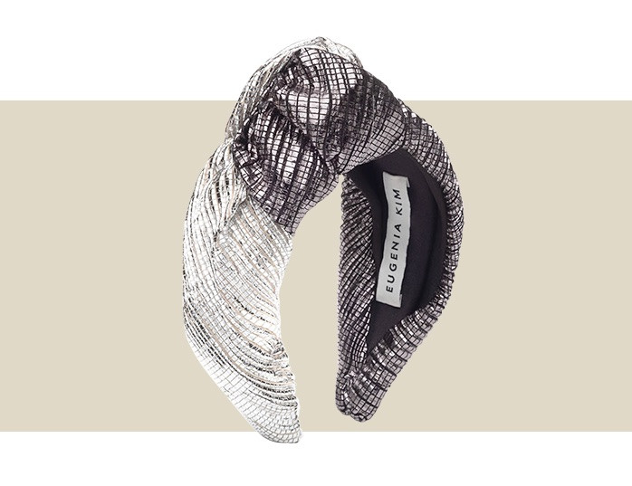 Eugenia Kim Metallic Silver and Black Headband Eugenia Kim Metallic Headband - Black Hair Accessories  main image 4