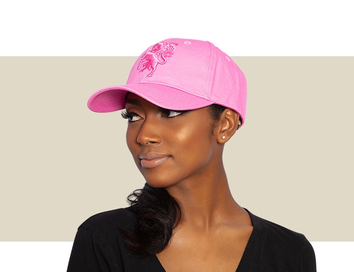 DESIGNER BASEBALL CAP Hot Pink Gold Coast Couture