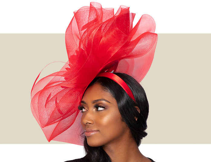 ROSE WOMENS FASCINATOR - Red - Gold Coast Couture display picture 3