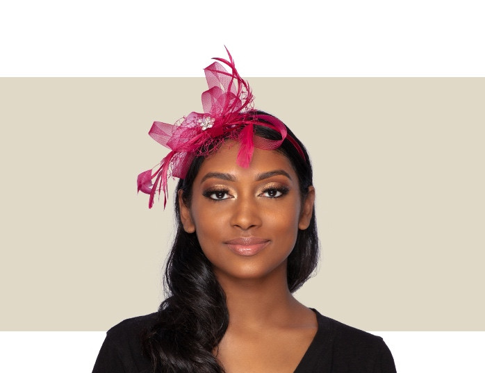 Maroon and pink fascinator FAIRYTALE FASCINATOR - Burgundy and Pink - Gold Coast Couture main image 4