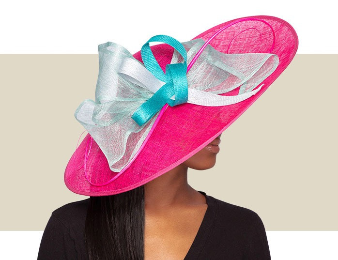 Wide-Brim Sinamay Fascinator Hat for Kentucky Derby | Vixen  display picture 1