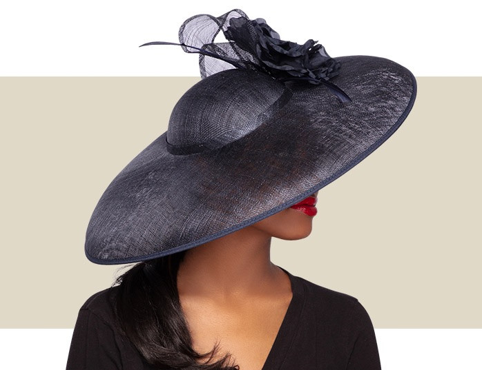 BARBARA HAT - Navy Blue - Gold Coast Couture BARBARA HAT - Navy Blue - Gold Coast Couture