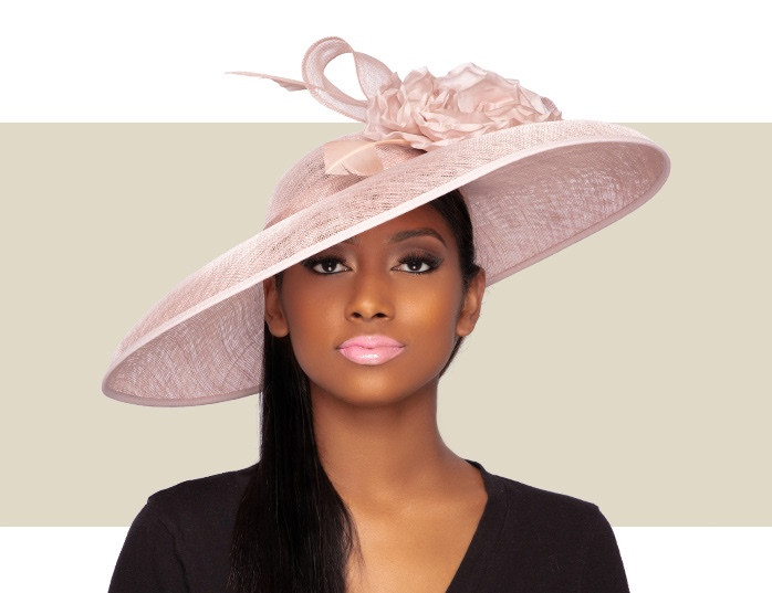 BARBARA HAT Blush Pink Gold Coast Couture