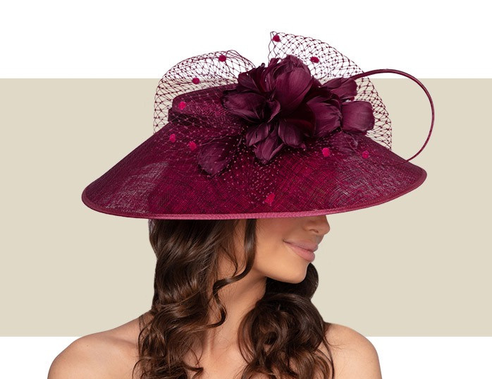 BORDEAUX HAT - Burgundy - Gold Coast Couture display picture 1