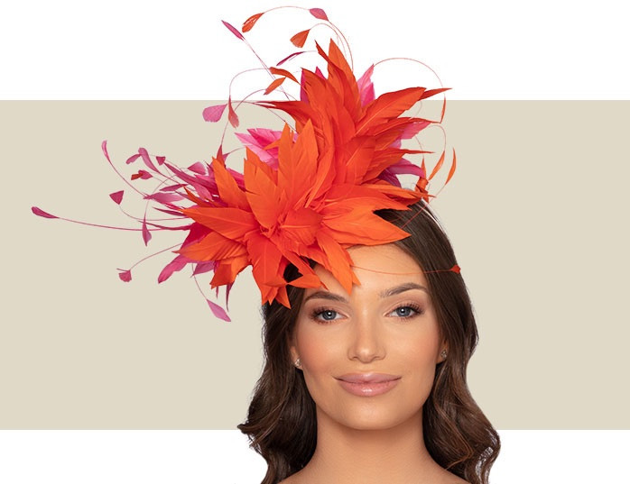 pink and orange headpiece