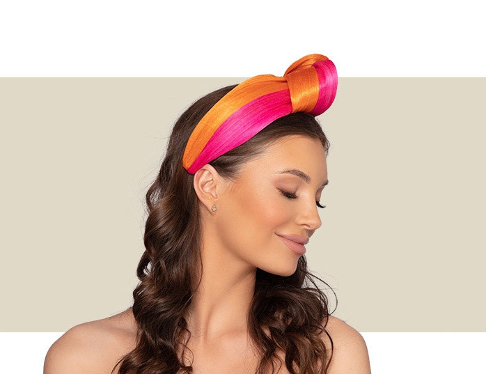 NEWPORT HEADBAND - Hot Pink and Orange - Gold Coast Couture display picture 1