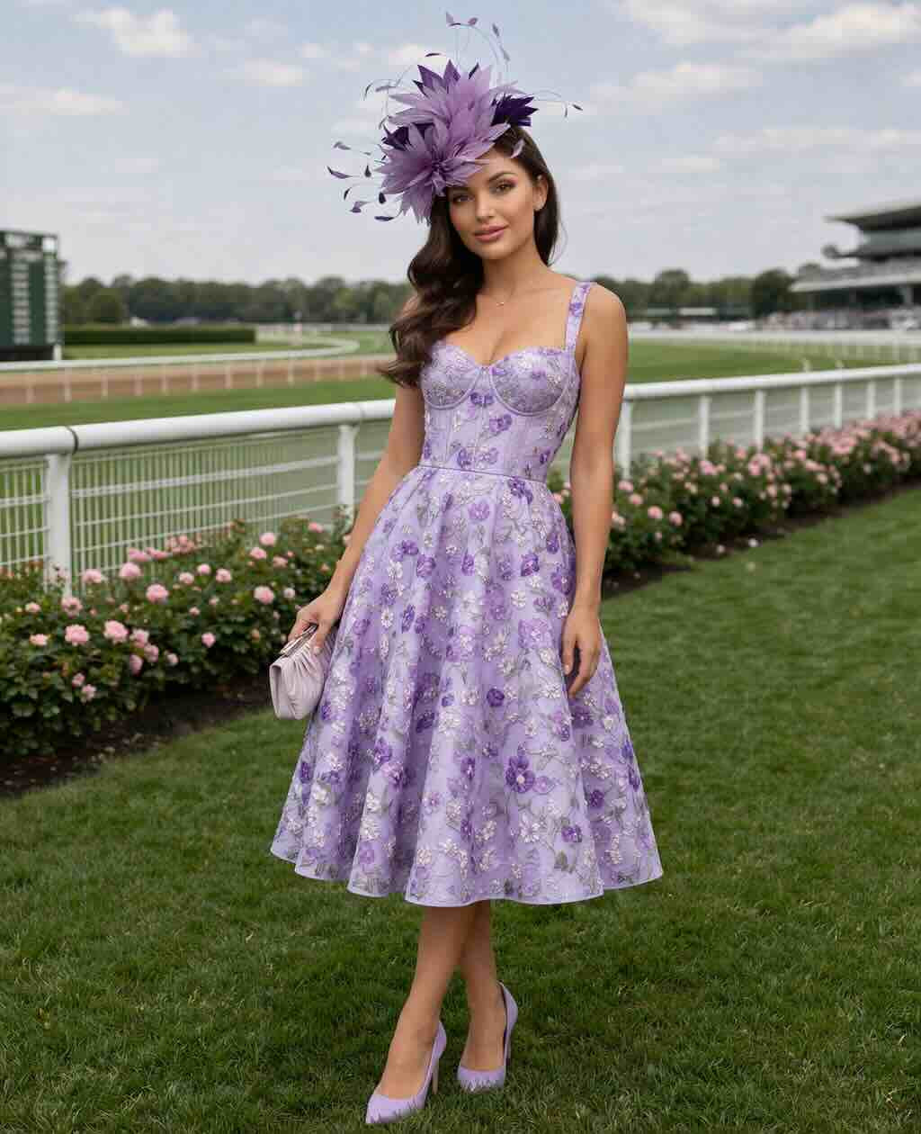 CHRISTIANE Lilac & Purple Fascinator Hat for Kentucky Derby & Oaks