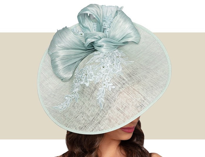 MARSEILLE FASCINATOR HAT Aqua Blue-Green Gold Coast Couture