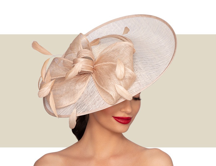 MARGOT FASCINATOR HAT - Almond and Ivory - Gold Coast Couture display picture 2