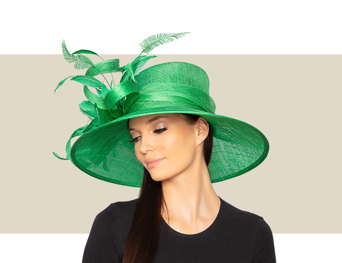 Mr. Hi\'s Kentucky Derby Hat Sun Womens Green Wide Brim Church Rhinestone Wedding Mr. Hi main image 4