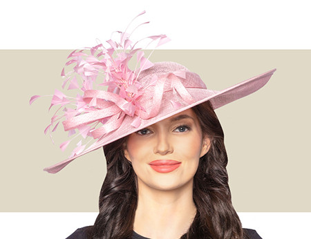 KARI KENTUCKY DERBY HAT Light Pink Gold Coast Couture