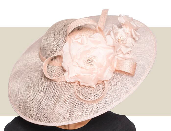 knee length dresses for ladies Light Pink/Cream dress hat| Shenor Collections