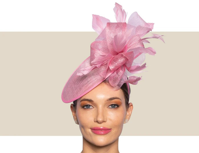 KY Derby Oaks Easter Church Pink Fascinator Bow Hat Kentucky Derby, Kentucky Oaks Pink Fascinator  main image 4