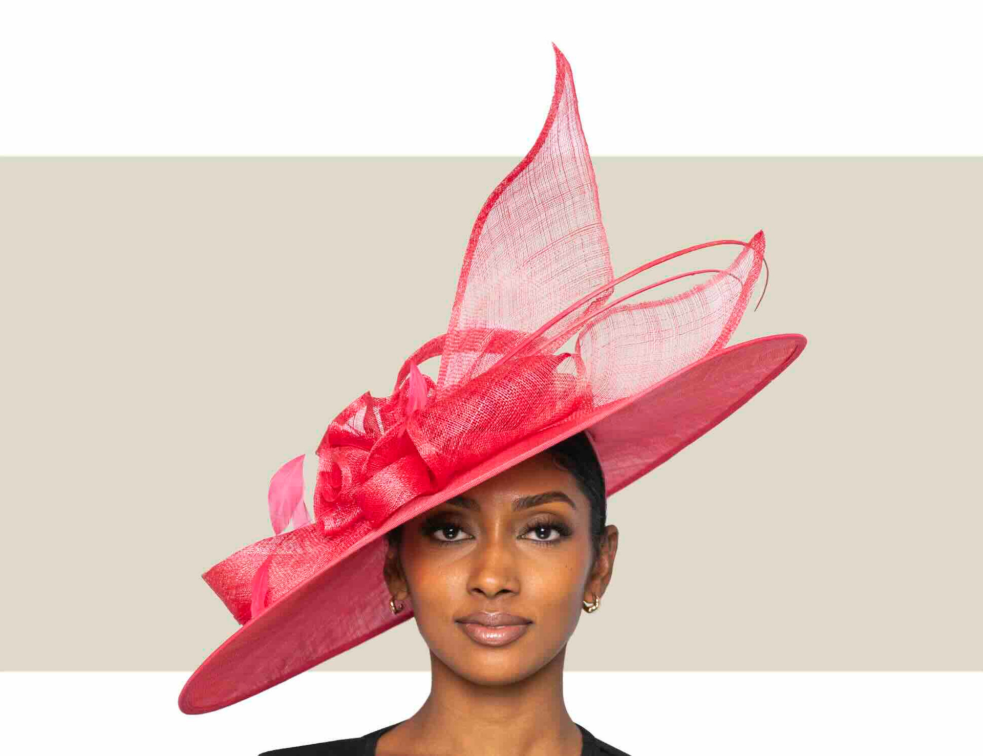 Coral Pink Wide Brim Kentucky Derby Hat | Nigel Rayment