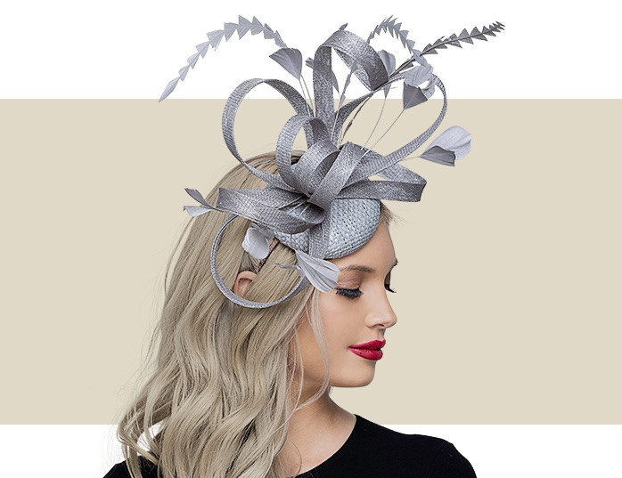 Silver Fascinator Feather Headpiece for Special Occasions