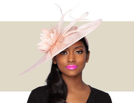 Beautiful Hat by Emma B STUNNING WOMEN STRAW HAT BY EMMA.B FROM ENGLAND MAUVE/BLACK  main image 3
