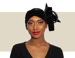 VELVET RIBBON WRAP HEADBAND - Black - Gold Coast Couture VELVET RIBBON WRAP HEADBAND - Black - Gold Coast Couture