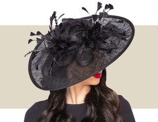 KARI KENTUCKY DERBY HAT - Black - Gold Coast Couture display picture 2