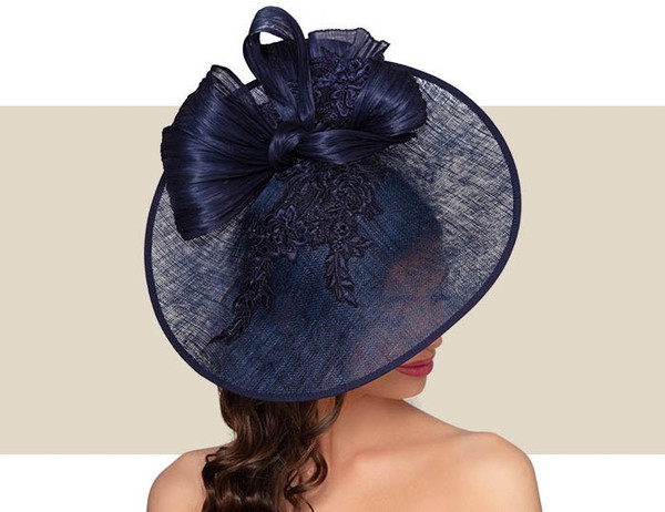 MARSEILLE FASCINATOR HAT - Navy Blue