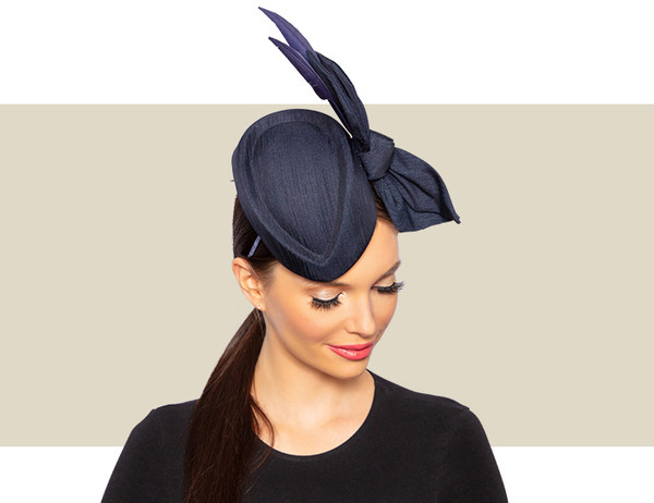 CAMDEN PILLBOX - Navy Blue - Gold Coast Couture