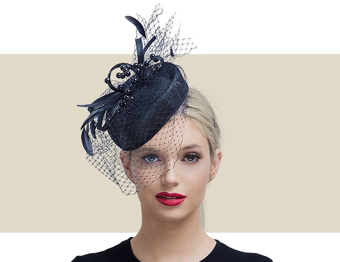 CAMDEN PILLBOX - Navy Blue - Gold Coast Couture