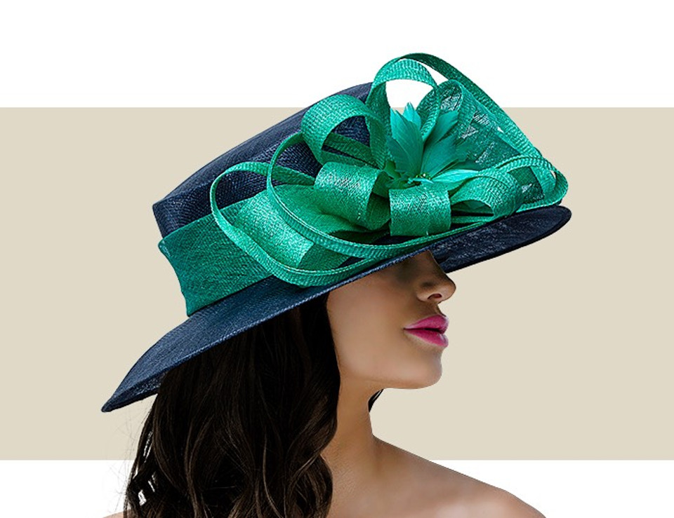 COURTNEY - Navy Blue and Green
