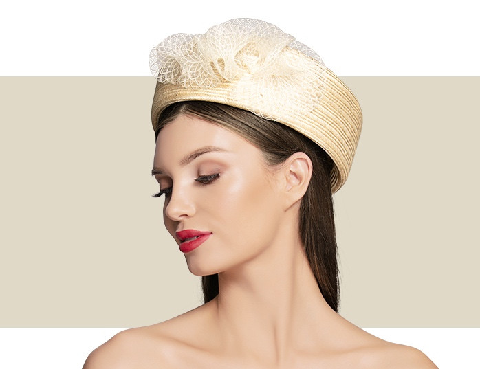 CIRCULAR WOVEN STRAW PILLBOX - Ivory - Gold Coast Couture