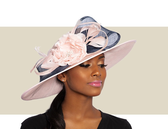 ANNALIESE - Pale Pink and Navy