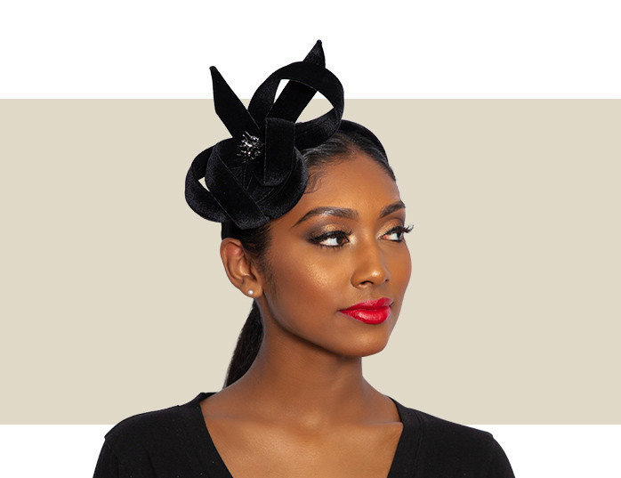 VELVET RIBBON HEADDRESS - Black - Gold Coast Couture