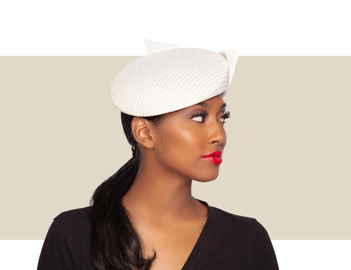 BOHDANA BERET HAT - Ivory - Gold Coast Couture