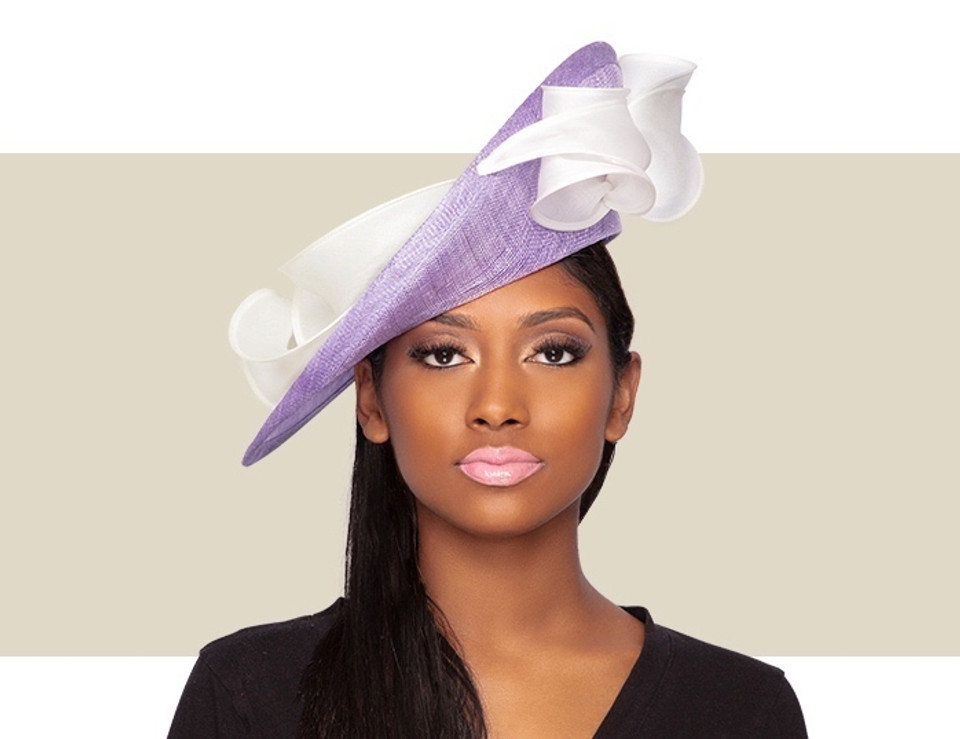 PAOLA FASCINATOR HAT - Lilac and Ivory