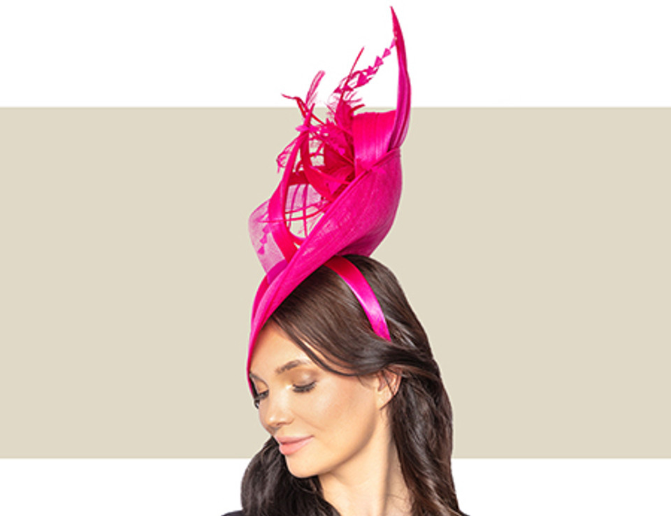 CAROLINE HEADPIECE - Lipstick Pink