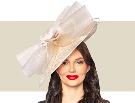 Natural fascinator hat for Derby and Oaks by The Niche Collection
