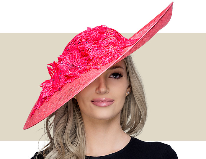Raspberry Lace & Austrian Crystal Headpiece | Gold Coast Couture