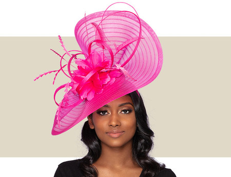 Hot pink fascinator hat to raise your accessory game!? Raspberry Magenta Pink Mini Pillbox Kentucky Derby  main image 4