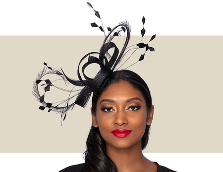 WISPY FASCINATOR - Black - Gold Coast Couture display picture 2