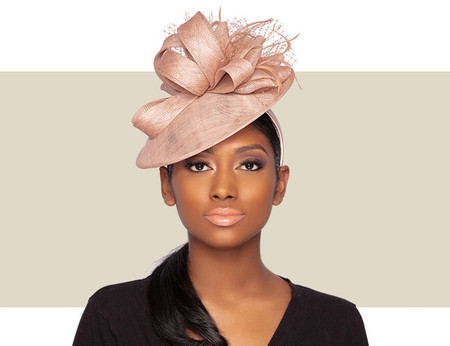 2465 Fascinators Hat (us, Alpha, One Size M23155 ( Light Blue/white ) Wide Flat-brim Sinamay  main image 4