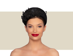 DACSHUND LACE FANCY HEADBAND - Black