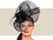 Libby Bea black sinamay and feather fascinator