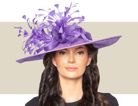 KARI KENTUCKY DERBY HAT - Lilac - Gold Coast Couture display picture 2