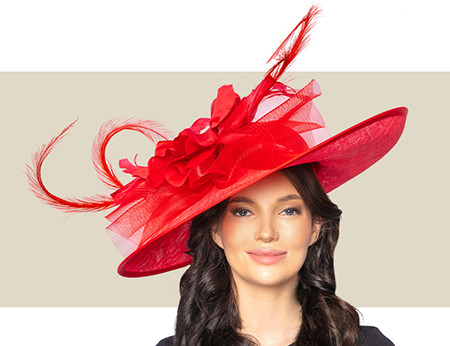 red dress hat Kentucky Derby Wide Brim Dress Hat/Shenor Collections