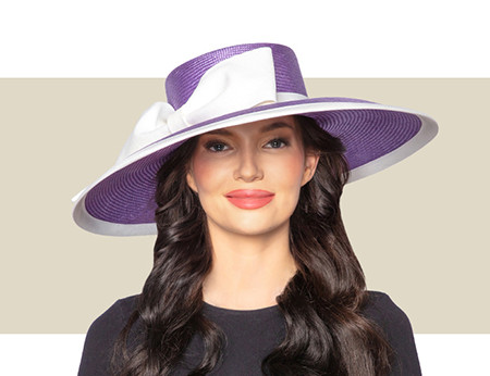 CAMERON WOMENS HAT - Lavender and White - Gold Coast Couture display picture 3