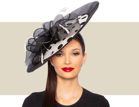 ? Feather Fascinator-Hat SeT~ Polka•DoT & Skull~ 2 PC Peacock Feather Fascinator Hat feather headdress  main image 4