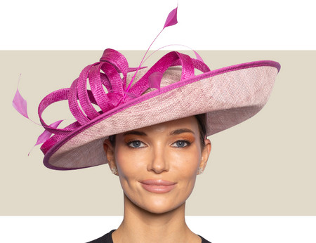 Custom Made Feathered Pink & Magenta Headband Fascinator- Women Accessories Hot Pink Womens Kentucky Derby Royal Ascot Fascinator Hat  main image 2
