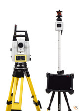 Used Leica iCR70 5" Robotic Total Station Kit w/ CC200 10" Tablet iCON Software & AP20 Tilt Pole