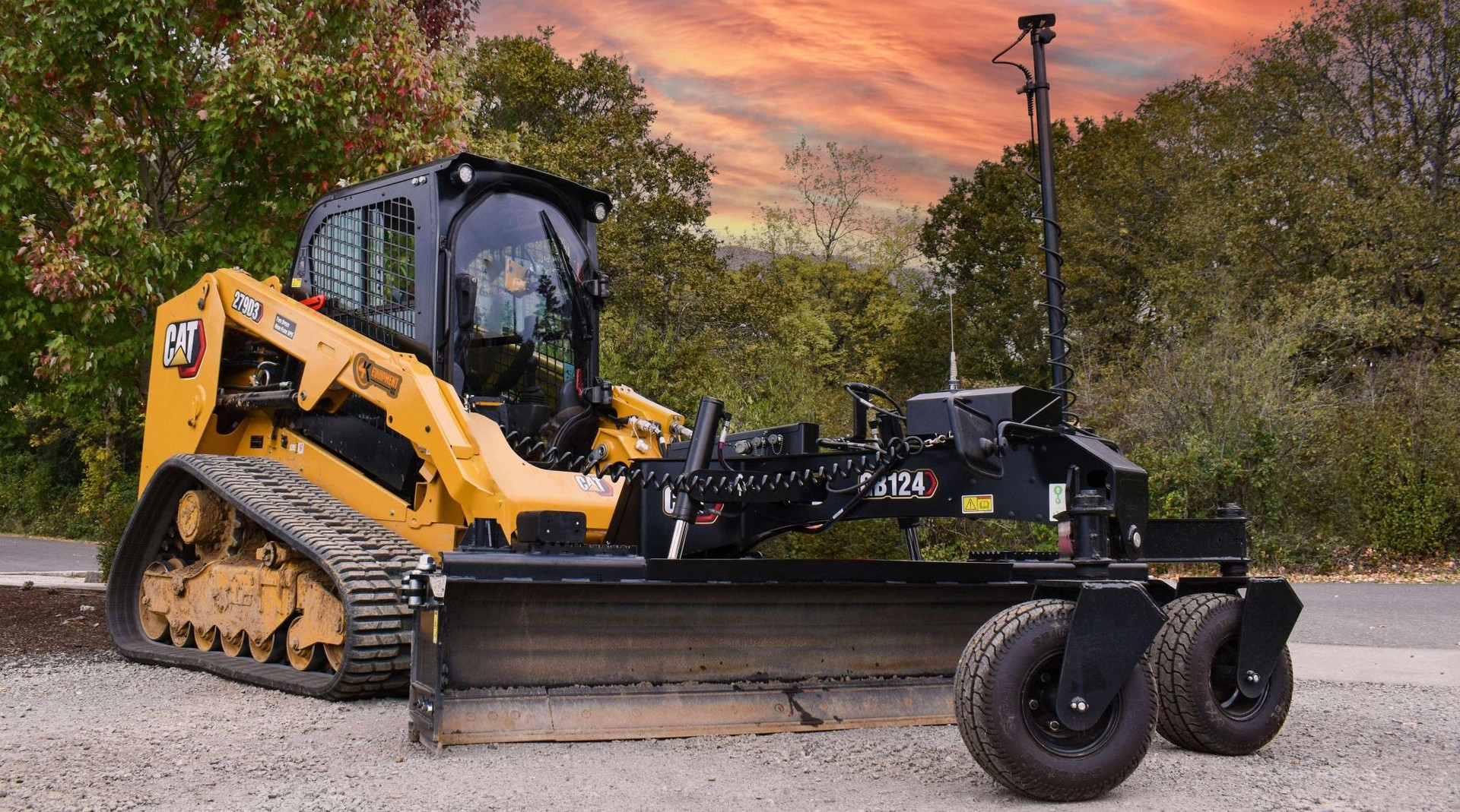 Overview Topcon Machine Control on a CAT 279D3 Skidsteer w/ GB124