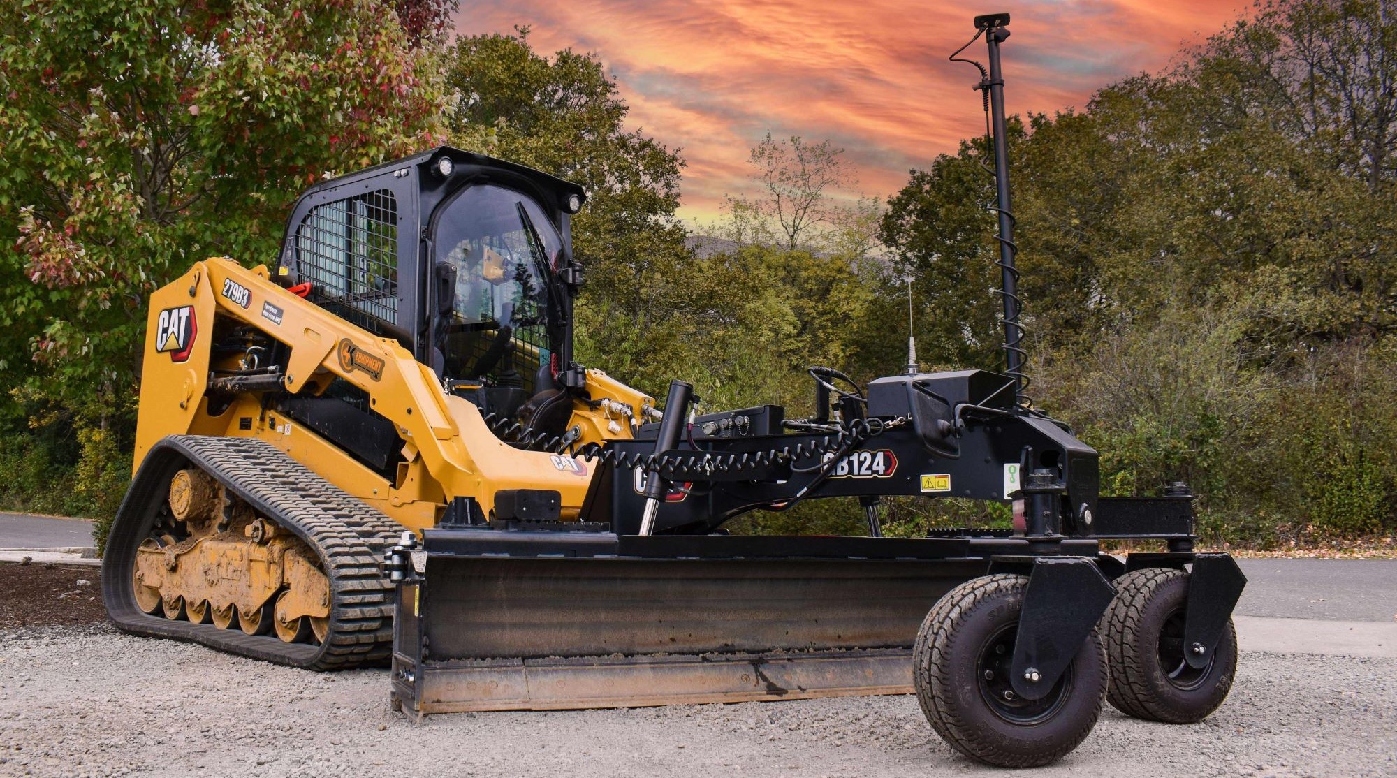 Overview Topcon Machine Control on a CAT 279D3 Skidsteer w/ GB124